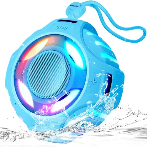 Vista 11 de Comiso - Altavoz impermeable con graves robustos, altavoz de ducha con luz dinámica, modo TWS, sonido HD fuerte, impermeable IP67, 2000mAh