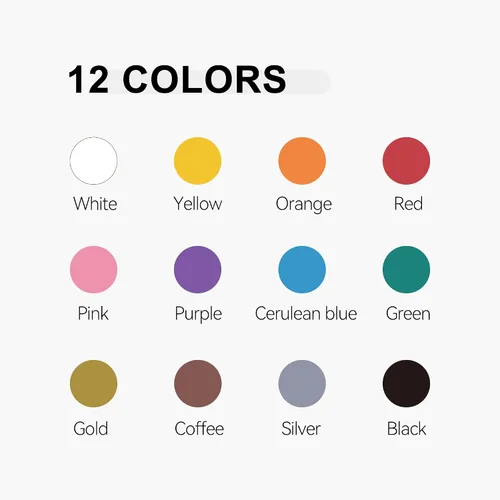 Vista 5 de TRANSON Juego de rotuladores de pintura acrílica de doble punta fina y brocha de 12 colores para lienzo, roca, madera, cuero, cerámica, pintura DIY