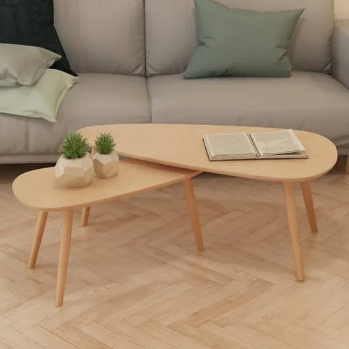 Vista 10 de Mesa auxiliar, mesa de centro y escritorio, mesa de centro de madera maciza adecuada para sala de estar, oficina, balcón, sala de estar familiar