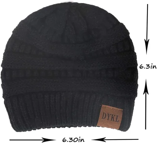 Vista 2 de Gorros de punto cálidos de invierno para niños y niñas, gorros suaves para bebés y niñas