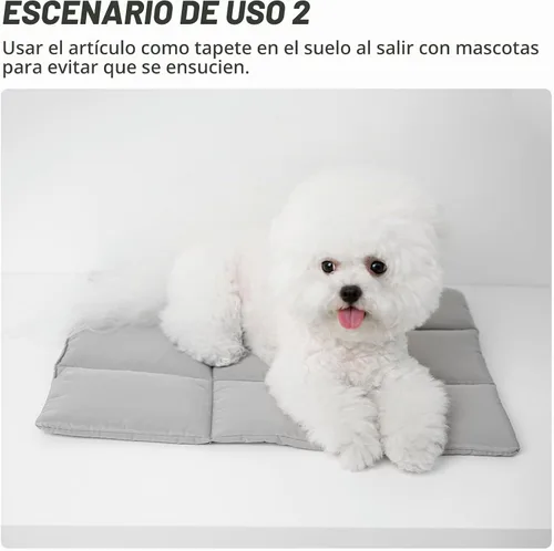 Vista 4 de Accesorios para mascotas, bolsa para mascotas, cama para mascotas, tapete para dormir para perros, colchón transpirable y cálido para perros Gris
