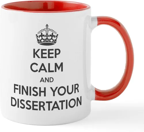 Vista 9 de CafePress Taza de café de cerámica con texto en inglés «Keep Calm And Finish Your Dissertation», de 11 oz (11.0 fl oz)