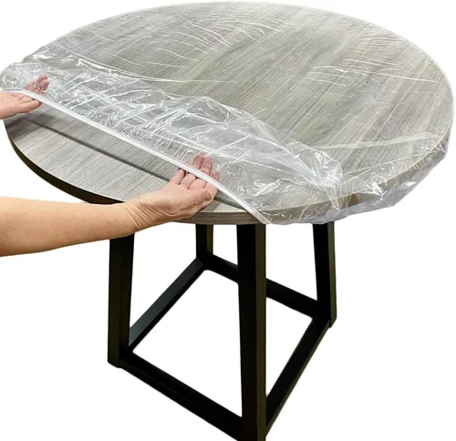 Vista 11 de Evelots Cubierta redonda transparente de vinilo ajustable, impermeable, se