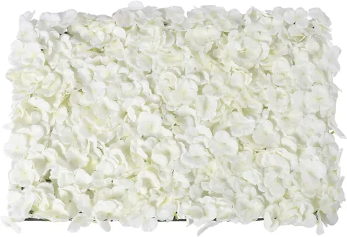 Vista 18 de Paneles de flores artificiales para decoración de pared, 6 piezas de rosas falsas, peonía, eucalipto, telón de fondo de pared de rosas para fiesta 6