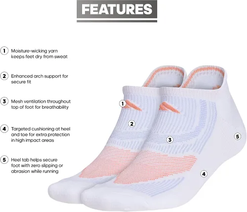 Vista 2 de adidas Women's Superlite Performance Tabbed No Show Running Socks With Achilles Protection (2-pair)