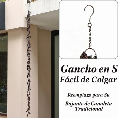 Vista 3 de Cadena de lluvia de 8.5 pies, deja cadenas de lluvia para Hojas de bronce