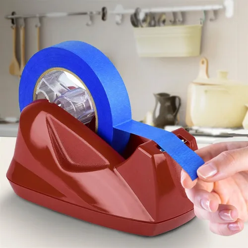 Vista 4 de Acrimet Dispensador de cinta de escritorio tamaño grande, base Hoja de acero inoxidable, se adapta a cintas adhesivas de 0.472 in (1/2 pulgadas)