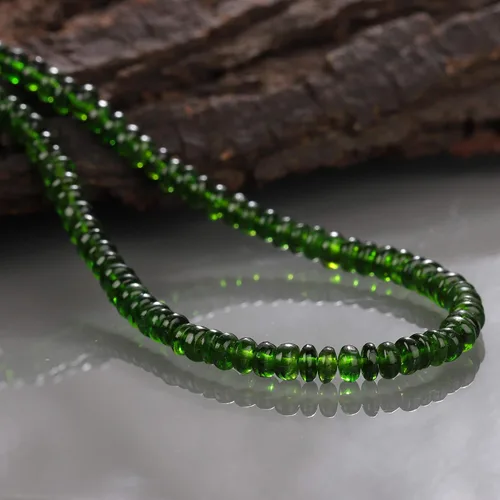 Vista 3 de NirvanaIN Collar de cadena de diópsido cromado, collar verde, collar de cuentas de diópsido cromado, joyería de diópsido cromado, piedra curativa