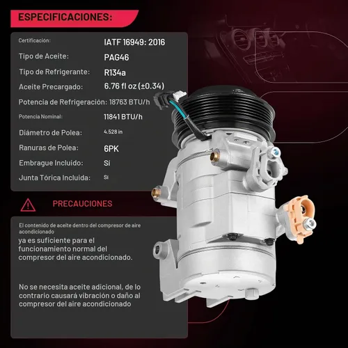 Vista 5 de BDFHYK Compresor de aire acondicionado con embrague compatible con Ford F-250 F-350 Super Duty 6.2L 2017-2019, F-450 F-550 Super Duty 6.8L