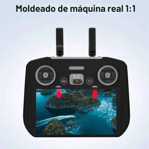 Vista 2 de BRDRC Air 3S - Funda de silicona para DJI RC 2, funda protectora compatible con DJI Neo Mini 4 Pro Air 3 Flip Fly More Combo Controlador Accesorios