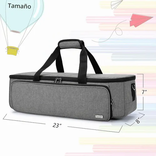Vista 5 de LUXJA Bolsa de transporte para máquinas troqueladoras Cricut y suministros Gris