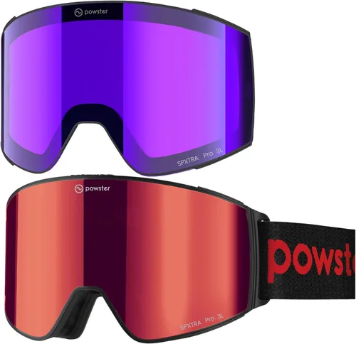 Vista 7 de Ski Goggles Snow OTG Snowboard Goggles Magnetic Interchangeable Lens Frameless UV Protection Anti-fog mobile Skating