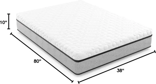 Vista 2 de Yogabed ThermaCool - Colchón de espuma viscoelástica de gel con núcleo de espuma certificado CertiPUR para apoyo, el cobre regula la temperatura