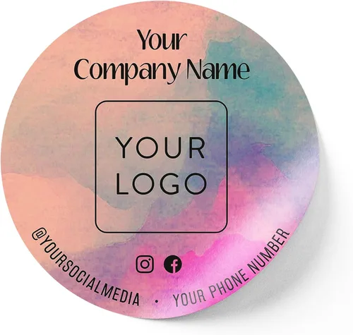 Vista 29 de Calcomanías de vinilo personalizadas con tu imagen, texto, diseño y logotipo. Etiquetas comerciales personalizadas impermeables para embalaje