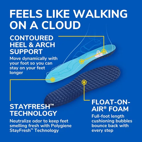 Vista 5 de Dr. Scholl's Float-On-Air Comfort Plantillas para hombre, 1 par, longitud completa