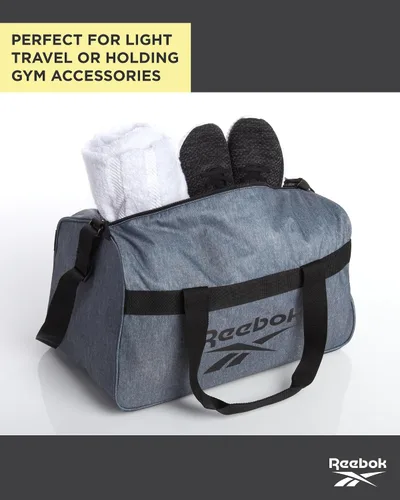 Vista 3 de Reebok Bolsa de lona - Warrior II Sports Gym Bag - Ligero de mano en el fin de semana equipaje nocturno para viajes, playa, yoga, gris jaspeado