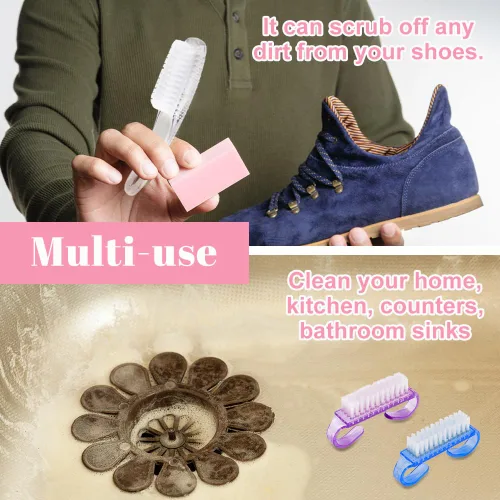 Vista 8 de 24 cepillos de uñas con agarre de mango, cepillo de uñas de varios colores, cepillos de limpieza para uñas de dedos de los pies, cepillos