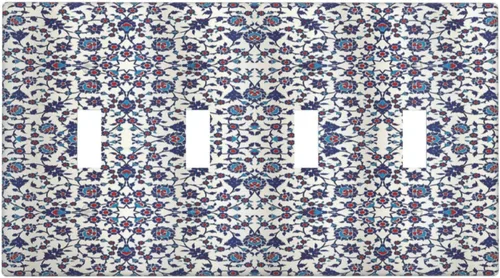 Vista 130 de Azulejos Negros Texturas Modernas Retro Marruecos 1 Gang Cubierta de Interruptor de Luz Sin Dispositivo Placa de Pared en Blanco Decorativa Placa