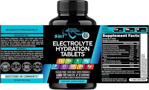 Vista 2 de Tabletas de electrolitos con magnesio, sodio, potasio, cloruro - 120