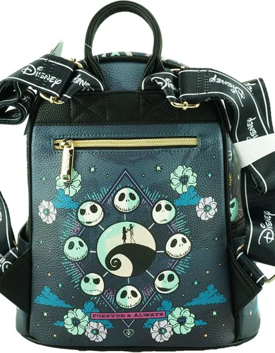 Vista 5 de Disney The Nightmare Before Christmas - Mini mochila de cuero vegano de 11 pulgadas, Negro -, Pesadilla