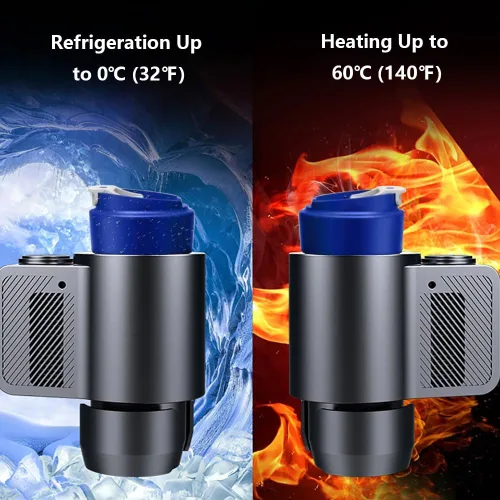 Vista 3 de Riloer Taza portátil inteligente 2 en 1 para automóvil, con calefacción y refrigeración, para café, bebidas, leche, cerveza, refrigerador, pantalla