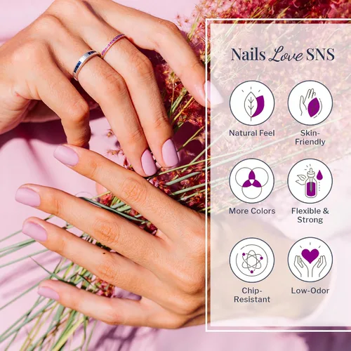 Vista 3 de SNS Polvo de inmersión de uñas, polvo de inmersión de color geloso - Acai Bowl (negro) - Color de uñas de larga duración dura 14 días - Bajo olor
