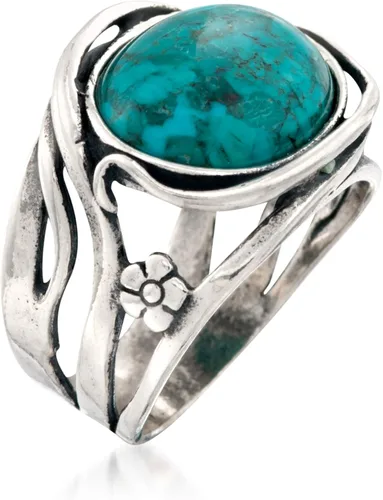Vista 3 de Ross-Simons Anillo turquesa en plata de ley