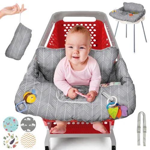 Vista 15 de PILLANI Asiento de carrito de compras para bebé, funda de silla alta para asiento de restaurante - Funda de carrito de comestibles para bebé niña