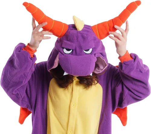 Vista 4 de GZHOK Adult Cartoon Animal Dinosaur Costumes Pajamas Christmas Halloween Cosplay