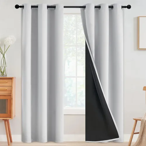 Vista 147 de SimpleHome - Cortinas opacas 100% para recámara, cortinas de ventana con ojales beige, con aislamiento térmico, cortinas de oscurecimiento