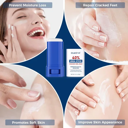 Vista 8 de OUKEYA Crema de urea 40 por ciento. Barra de crema de urea para pies y manos para talón agrietado seco, agrietado, evitar la congelación, loción