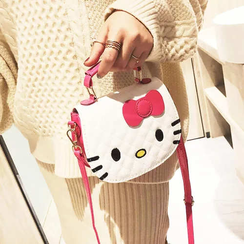 Vista 2 de Xerial Bolso Kawaii para gatos, lindo bolso cruzado, cartera kawaii, linda cartera, bolsa cruzada Kawaii para niñas y mujeres, Blanco