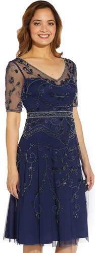 Vista 3 de Adrianna Papell Vestido midi con cuentas para mujer