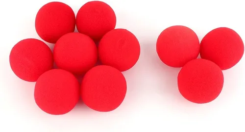 Vista 6 de Oumefar Juego de bolas mágicas mágicas suaves y rojas, bola de esponja pequeña, accesorios de truco, bolas hinchables, bola de esponja de EVA suave