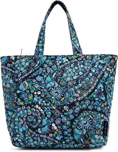Vista 5 de Vera Bradley Lonchera de algodón para mujer, diseño a cuadros de amatista, algodón reciclado, talla única