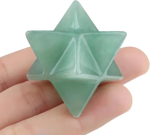 Vista 15 de QINJIEJIE Amatista Merkaba Crystal 1" Natural Healing Stones Meditación Sagrada Generador de Energía Rejilla de Cristal Decoración del Hogar