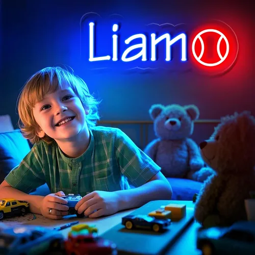 Vista 2 de Letrero de neón personalizado, letrero de nombre de neón personalizable para decoración de pared, regalos de cumpleaños de Navidad para niñas
