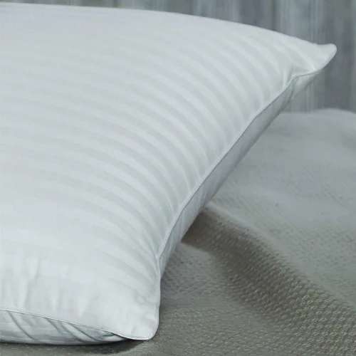 Vista 3 de Cuddledown Dreamstead 600 Fill Power Almohada Plumón blanco europeo Carcasa 100% algodón, rayas de damasco Hipoalergénica Hecha a mano