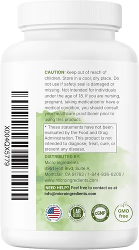 Vista 7 de Micro Ingredients Extracto de té verde extra fuerte, 300 cápsulas Suministro para 5 meses Suplemento antioxidante de polifenoles de máxima