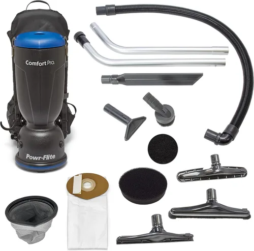 Vista 10 de Powr-Flite Pro-Lite - Aspiradora de mochila de grado comercial de 4 cuartos de galón, aspiradora portátil con kit de herramientas, BP4S Aspiradora