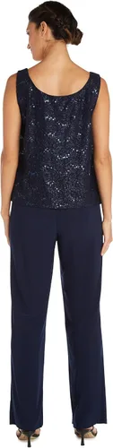 Vista 3 de R&M Richards Traje de pantalón de encaje con lentejuelas para mujer