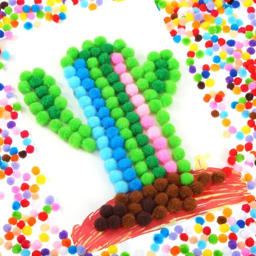 Vista 6 de Shappy 2000 mini pompones de 0.236 pulgadas para hacer manualidades, bolas pequeñas de Navidad, suministros de pasatiempos y decoración