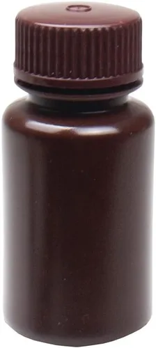 Vista 6 de United Scientific® - Recipientes de muestra con tapas - Botella de reactivo de boca ancha de HDPE ámbar - Contenedor químico - Botellas de plástico