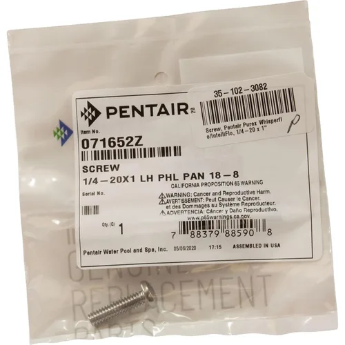 Vista 4 de Tornillo, Pentair Purex Whisperflo/IntelliFlo, 1/4-20 x 1