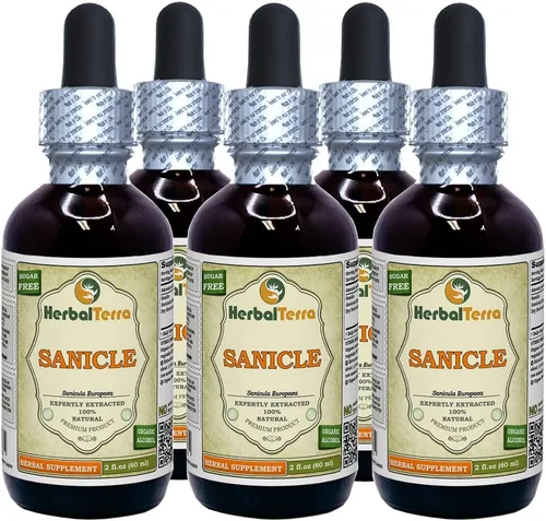 Vista 6 de Herbal Terra Sanicle (Sanicula Europaea) Glicerita, extracto líquido sin alcohol de hierbas secas 2 oz
