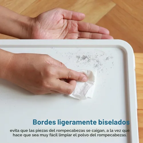 Vista 8 de Playboda - Tabla de rompecabezas giratoria de plástico de 1500 piezas con cajones y cubierta, mesa portátil de rompecabezas de 35 x 27 pulgadas