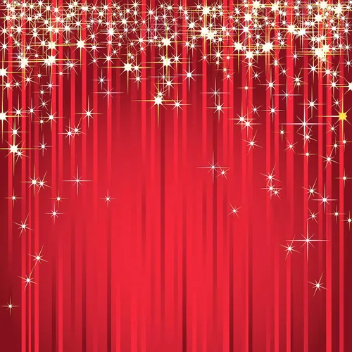 Vista 9 de Sensfun 6x6 pies Telón de fondo rojo con estrellas de Navidad, purpurina dorada, estrella de fotografía, fondo de foto con serpentina roja, telones