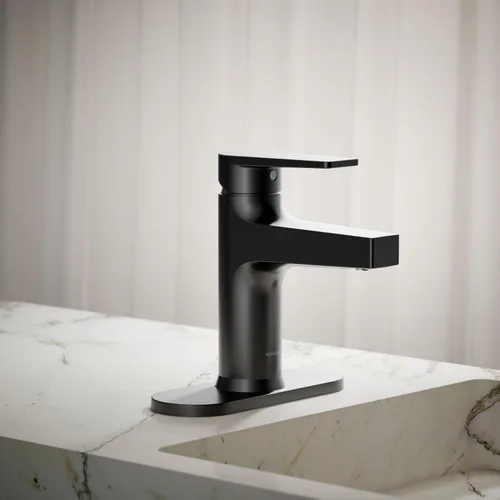 Vista 2 de Kohler 74021-4-BL Taut - Grifo de lavabo de baño con mango único, 1.2 gpm, negro mate