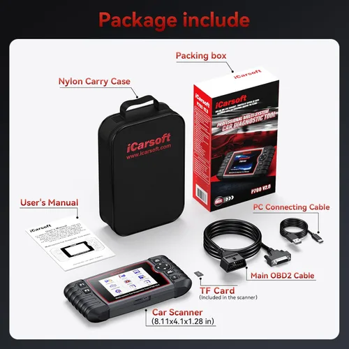 Vista 6 de iCarsoft - P700 V2.0 - Escáner de diagnóstico automático para Porsche con diagnóstico del motor/transmisión/ABS/Airbag, lector de código OBD2