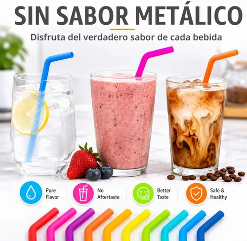 Vista 7 de 15 PAPAS PARA TODOS LOS VANOS - Pajitas reutilizables de silicona para vasos Yeti de 30 y 20 oz - Flexibles, fáciles de limpiar + 2 cepillos